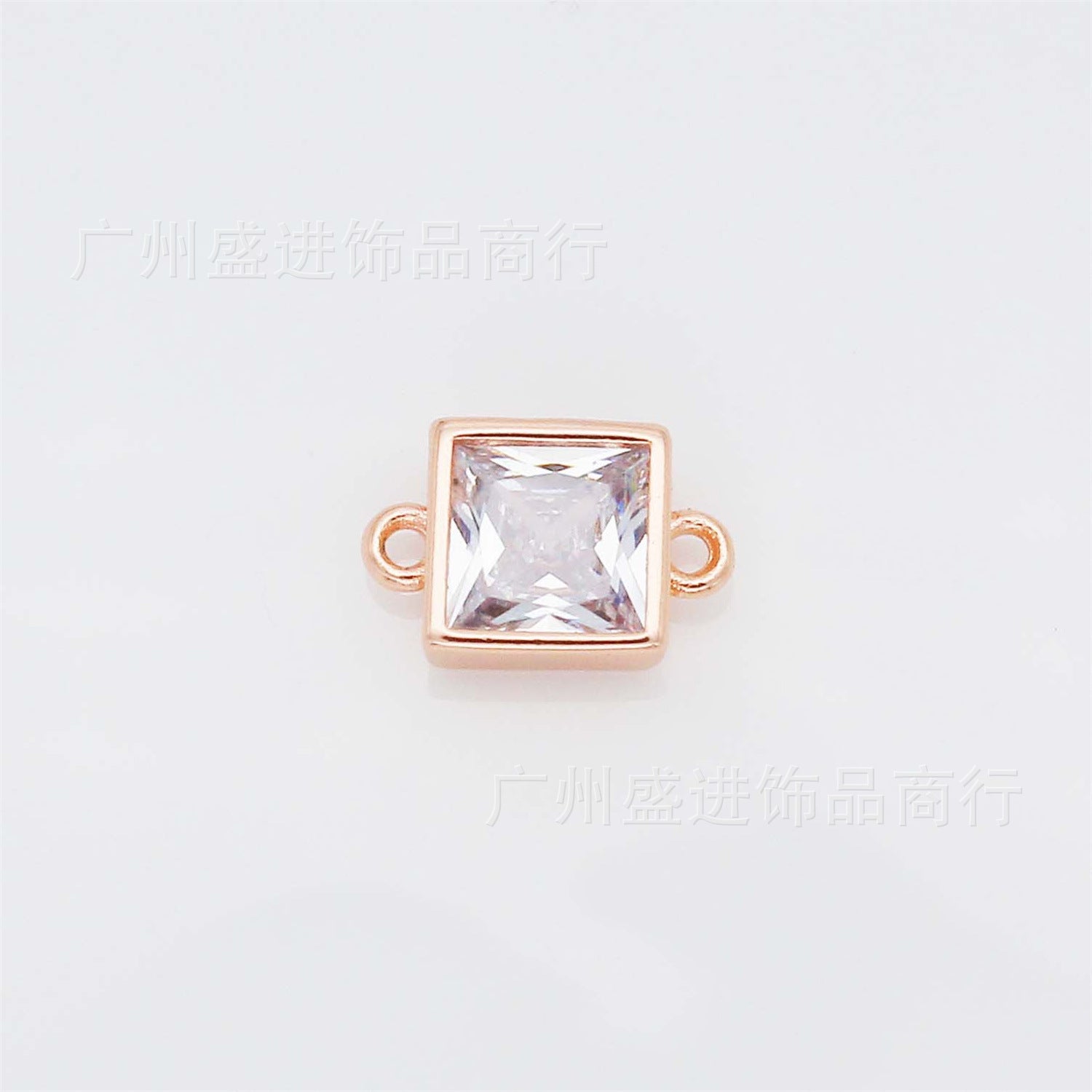 Al por mayor 10 piezas/paquete doble colgante de corazón redondo de corazón cuadrado accesorios de joyas de circón cuentas